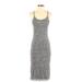 Leith Casual Dress - Midi Scoop Neck Sleeveless: Gray Marled Dresses - Women's Size Small