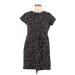 Ann Taylor LOFT Casual Dress - Mini Crew Neck Short sleeves: Black Dresses - Women's Size Medium