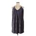 Xhilaration Casual Dress - Mini V Neck Sleeveless: Silver Print Dresses - Women's Size X-Large