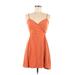 Wild Fable Casual Dress - A-Line V-Neck Sleeveless: Orange Print Dresses - Women's Size Medium