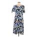 Talbots Casual Dress V Neck Short sleeves: Blue Floral Dresses - Women's Size 10 Petite