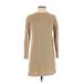 Polo by Ralph Lauren Casual Dress - Mini Crew Neck 3/4 sleeves: Tan Solid Dresses - Women's Size X-Small