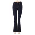 J.Crew Jeans - Super Low Rise Flared Leg Boyfriend: Blue Bottoms - Women's Size 24 - Indigo Wash