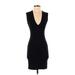 Lulus Casual Dress - Party V-Neck Sleeveless: Black Solid Dresses - Women's Size Small