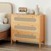 Bay Isle Home™ Eira 3 - Drawer Dresser Wood in Brown | 32.6 H x 32.6 W x 15.7 D in | Wayfair 12A70DE702794470BD57417227AA0FFF