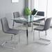 Brayden Studio® Charletha Sponge Metal Back Side Chair Dining Chair Upholstered/Metal in Gray | 32.68 H x 21.06 W x 18.5 D in | Wayfair