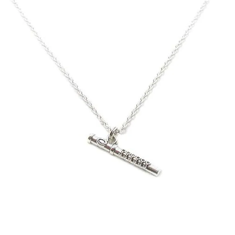 Collana per flauto, collana con ciondolo per flauto, collana musicale, regalo per insegnanti di musica, ciondolo per flauto, ciondolo per strumenti musicali, ciondolo a fascia