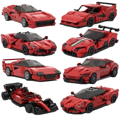 MOC Technisches Auto Ferraried Speed Champions F40 Stallone Enzo SF90 Pista Monza Daytona SP3 Image