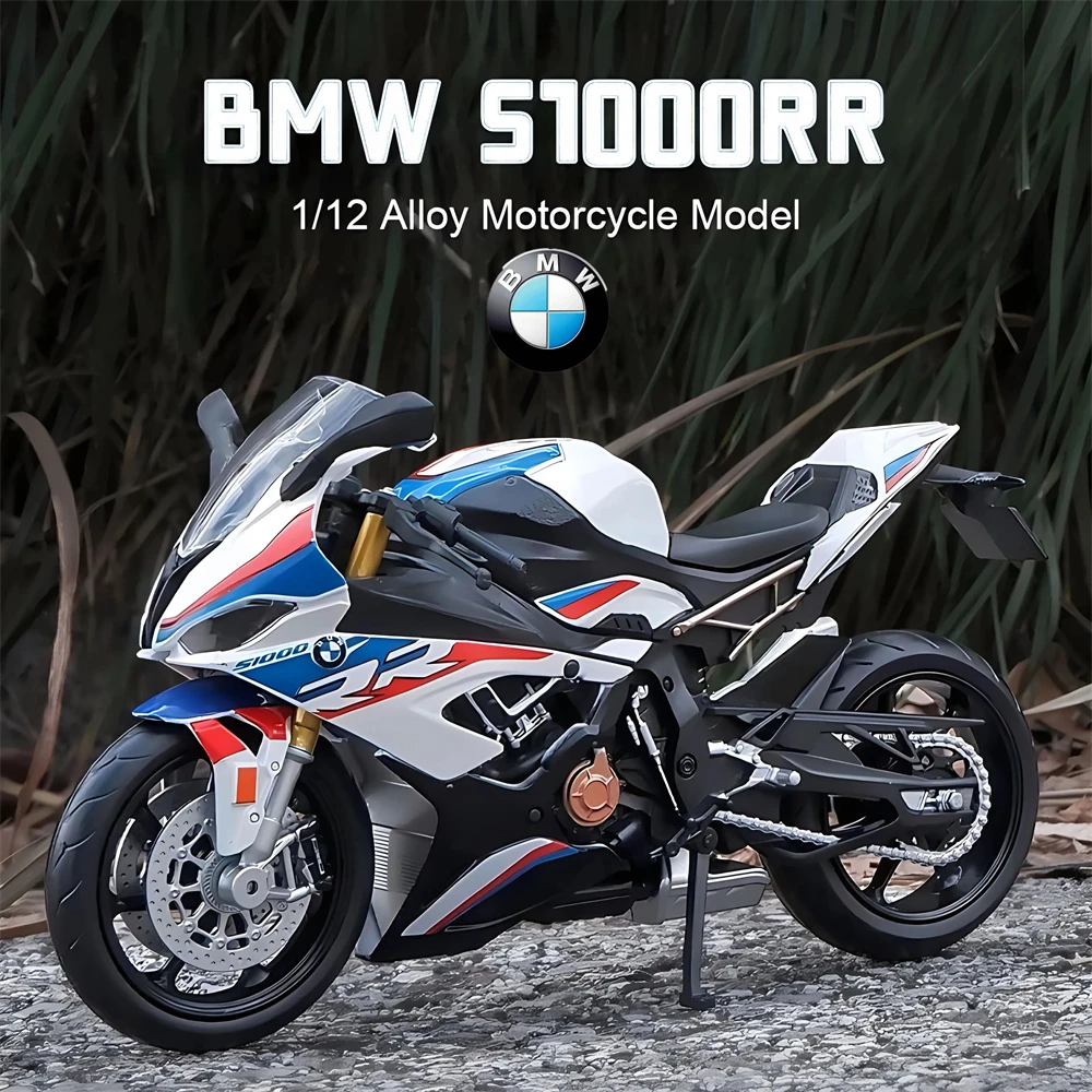 1/12 bmw s1000rr Motorrad autos Modell Spielzeug Legierung Druckguss Shork-Absorber Motorrad Fahrzeug Sammlung für Jungen Geburtstags geschenke Image