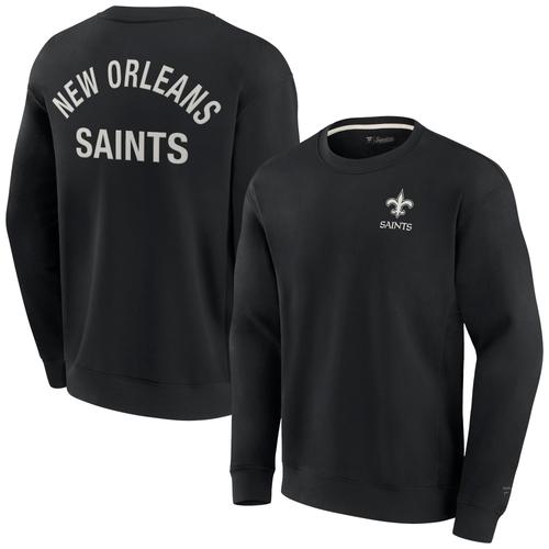 Unisex Fanatics – Superweiches Pullover-Sweatshirt mit Rundhalsausschnitt und New Orleans Saints, Schwarz