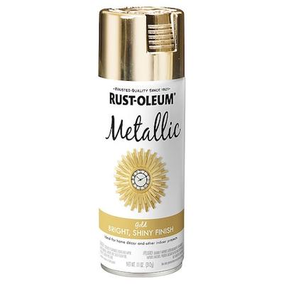 RUST-OLEUM 340647 Metallic Spray Paint, Gold, Gloss, Solvent, 11 Oz