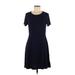 Gap Casual Dress - A-Line Scoop Neck Short sleeves: Blue Solid Dresses - Women's Size Medium