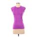 Athleta Active T-Shirt: Purple Color Block Activewear - Women's Size X-Small