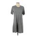 Ever Casual Dress - Shift Crew Neck Short sleeves: Gray Dresses - Women's Size P