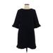 CeCe Casual Dress - Mini Crew Neck Short sleeves: Black Print Dresses - Women's Size 6