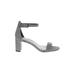 Nine West Heels: Silver Shoes - Women's Size 8 1/2 - Open Toe