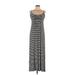 Calvin Klein Casual Dress - A-Line Scoop Neck Sleeveless: Gray Print Dresses - Women's Size 8