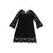 Bow Dream Dress - Shift: Black Print Skirts & Dresses - Kids Girl's Size 6