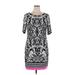 Eliza J Casual Dress - Mini Crew Neck Short sleeves: Black Dresses - Women's Size 14