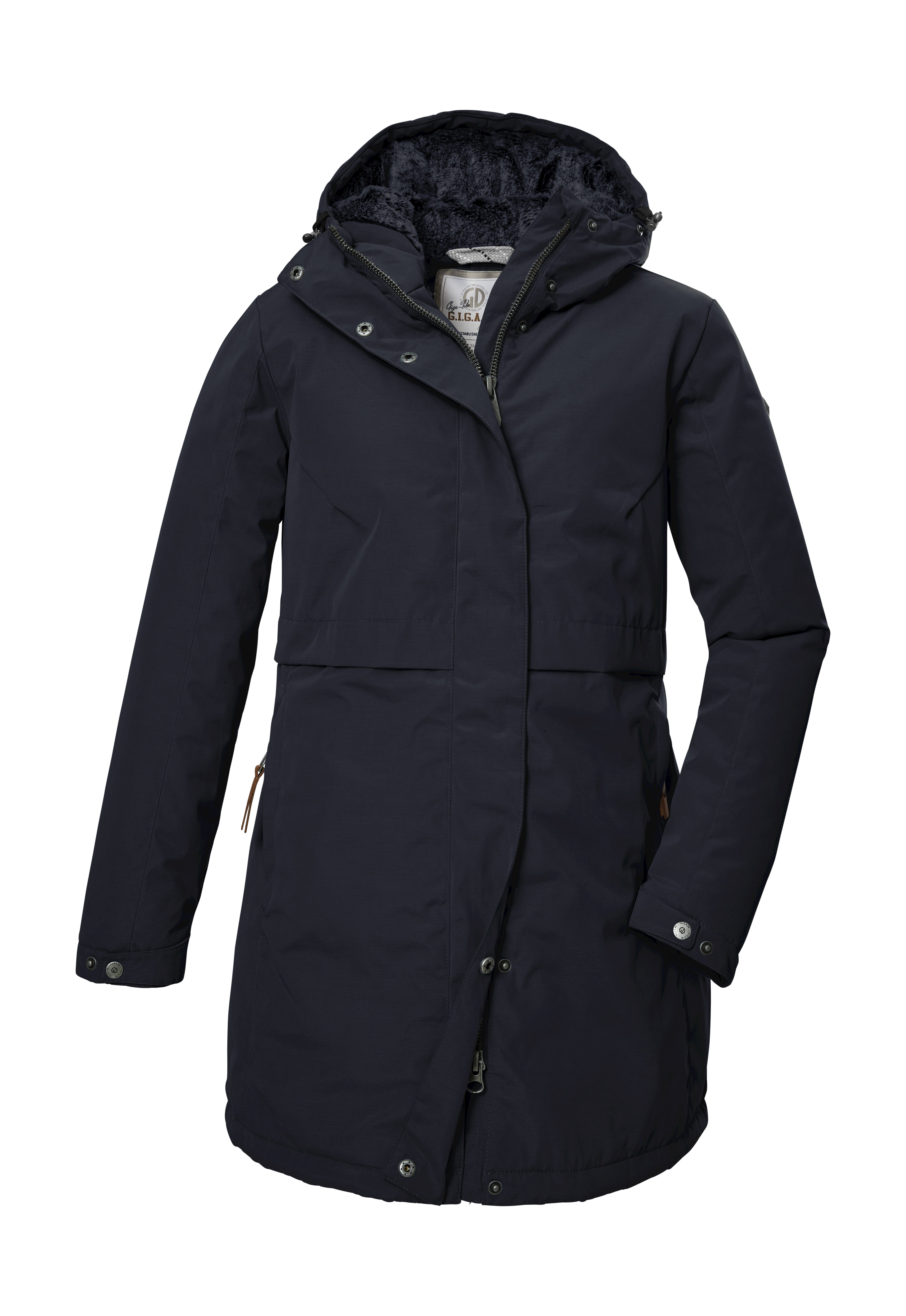 Parka "GW 41 WMN PRK", Damen, Gr. 34, blau (navy), Oberstoff: 88% Polyester, 12% Baumwolle, Futter: 100% Polyester, Wattierung: 100% Polyester, G.I.G.A. DX BY KILLTEC, Jacken Parka, Trendiger Damenparka, warm, wasserabweisend, winddicht, atmungsaktiv