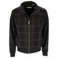 Les Deux Jacke "Como Check Harrington Wool Mélange Jack" Herren charcoral melange / grey melange, Gr. S, Polyester, Karierte