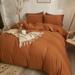 Latitude Run® Luxury Soft 100% Duvet Cover Set Cotton/Jersey Knit/T-Shirt in Orange | Full Duvet Cover + 2 Pillowcases | Wayfair