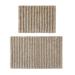 Latitude Run® 2 Piece Striped Bath Rug Set Polyester/Cotton Blend in White/Brown | 21 H x 34 W x 0.25 D in | Wayfair