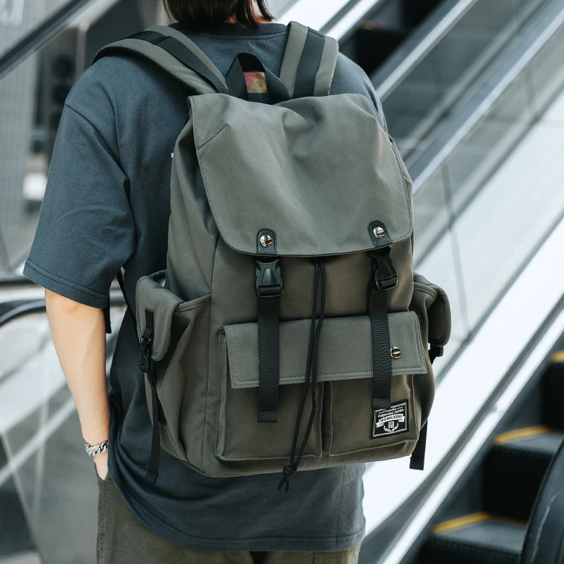 Mode étanche grande capacité cordon sac à dos pour hommes Oxford Durable voyage collège étudiant ordinateur portable sac d'école Bookbag
