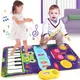 Polymères de piano 2 en 1 pour enfants clavier de piano batterie de jazz tapis de jeu tactile