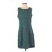 Laundry by Shelli Segal Cocktail Dress - A-Line Crew Neck Sleeveless: Teal Dresses - Women's Size 8