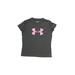 Under Armour Active T-Shirt: Gray Sporting & Activewear - Kids Girl's Size Small