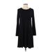 Old Navy Casual Dress - A-Line Crew Neck Long sleeves: Black Print Dresses - Women's Size Medium