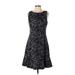 Isaac Mizrahi LIVE! Casual Dress - A-Line: Black Leopard Print Dresses - Women's Size 10