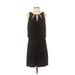 White House Black Market Casual Dress Keyhole Sleeveless: Black Print Dresses - Women's Size Small