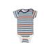 Onesies Short Sleeve Onesie: Blue Color Block Bottoms - Kids Boy's Size 6