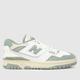 New Balance bb550 trainers in white & green