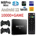 M8Pro Mini Console per videogiochi 10K 64G 10000 giochi retrò Android 12 Smart TV Box iptv wi-fi