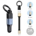 Cavo dati USB portachiavi portatile 2 in 1 3A Mini USB a tipo C LIGHTNING Cavo di ricarica rapida micro USB per iPhone Samsung Xiaomi