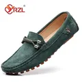 YRZL mocassini uomo Casual moda camoscio scarpe da uomo leggero morbido mocassini in vera pelle Slip