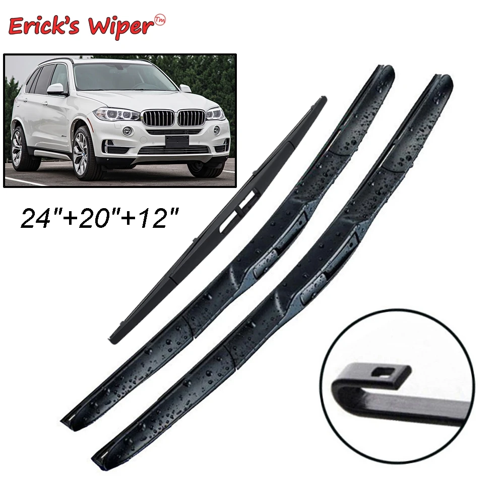 Erick's Tergicristallo Anteriore e Posteriore Spazzole Tergicristallo Set Per BMW X5 F15 2013 - 2018 Parabrezza Parabrezza Finestra Auto Spazzole Pioggia 24 "+ 20" + 12 "