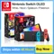 Nintendo Switch OLED Console di gioco White Neon Set e Splatoon 3 Pokemon Scarlet Violet Limited