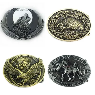 Fibbia per cintura in cinghiale intagliato in metallo moda Super Cool Logo maschile accessori per