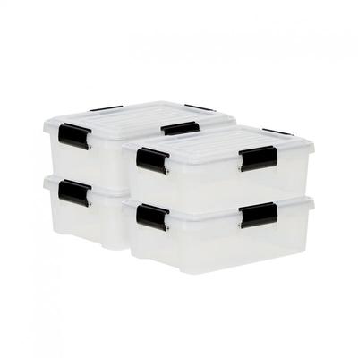 Luftdichte Kunststoff-Aufbewahrungsboxen mit Deckel, 10L, 4er-Set, Transparent, Hermetischer Image