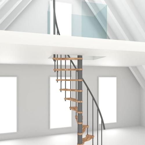 Minka Spindeltreppe Suono Smart Buche grau Wendeltreppe, 140×78 cm