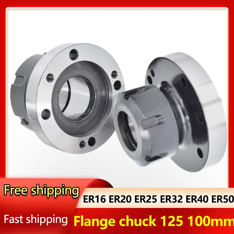 Patrone ER16 ER20 ER50 ER25 ER32 ER40 125mm 80mm 100mm Mini Flansch Vier Achsen Spannzange befestigung Chuck Für CNC Fräsen Drehmaschine Werkzeuge Image