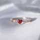 Mode Charme Liebe Rubin Ringe für Frauen Herz Kristall Zirkon Ring Frau Accessoires Hochzeits feier