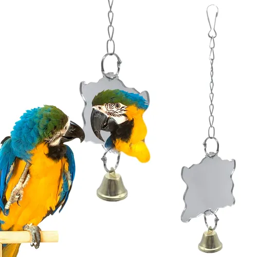 Vogel Spiegel Mit Glocke Langlebig Interaktive Puzzle Papagei Spielzeug Vogel Käfig Spiegel Sicher