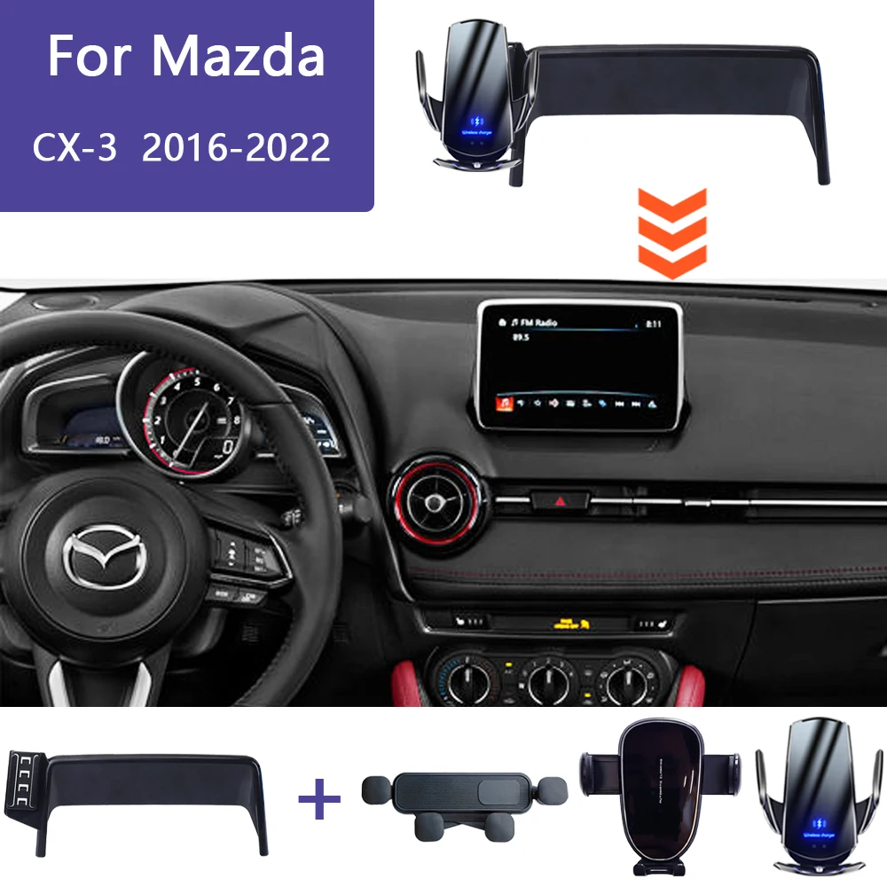Für Mazda CX-3 CX3 Sport DK 2016 2017 2018-2021 2022 Auto Telefon Halter Bildschirm Feste Navigation Halterung drahtlose Ladestation Image