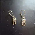 Tooth Leverback Earrings Tooth Charm Tooth Pentant Tooth Jewelry Dental Hygienist Earrings Dentist