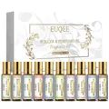 EUQEE 10 Bottles Women Fragrance Oil Gift Set Bubble Gum Jadore White Musk 10ml Roller Fragrance Oil